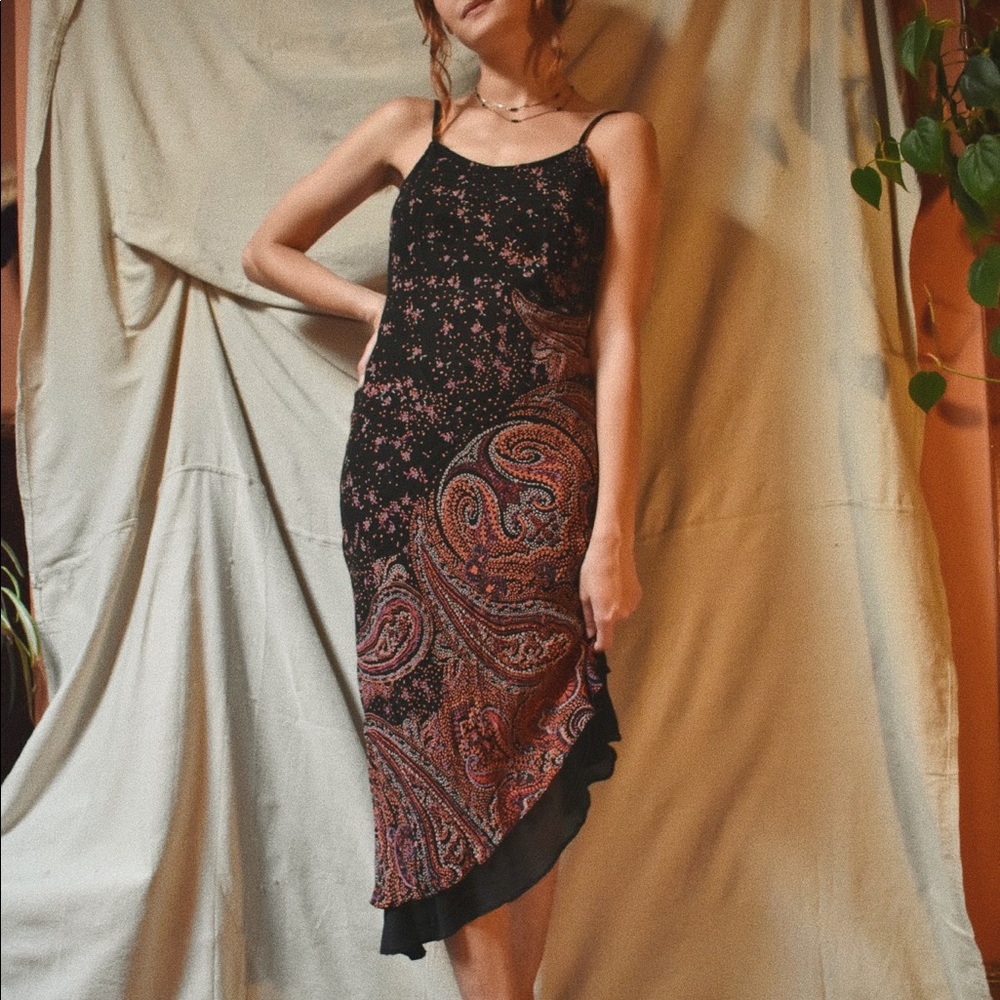 90s mosaic print party dress